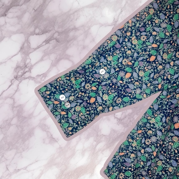 Tori Richard Men’s Long Sleeve Cotton Button-Down Shirt in Navy Blue “Lawn” Sz M - Picture 12 of 13